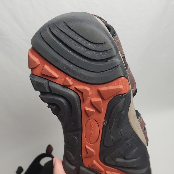 Eddie Bauer Men's Troy Brown Leather Bump Toe Cinch Cord Sandals Size 9 - Picture 9 of 12